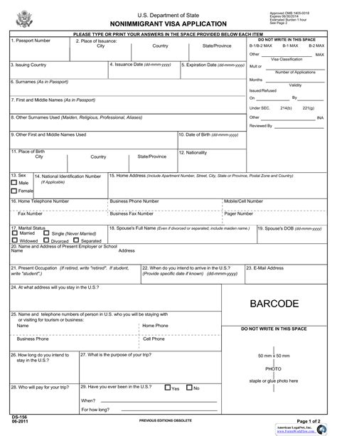 Application Form: Blank Us Visa Application Form | Passport application ...