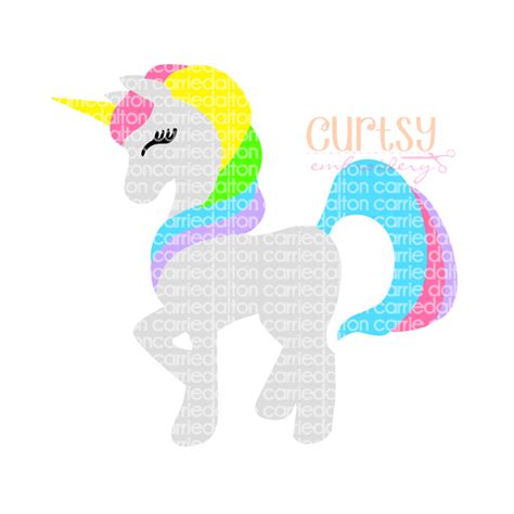 Rainbow Unicorn SVG Design - Curtsy Embroidery