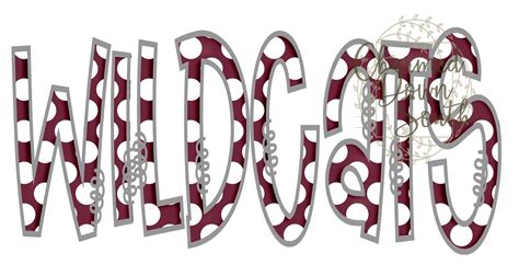 Doodle Mascot Wildcats Maroon Grey Digital Design