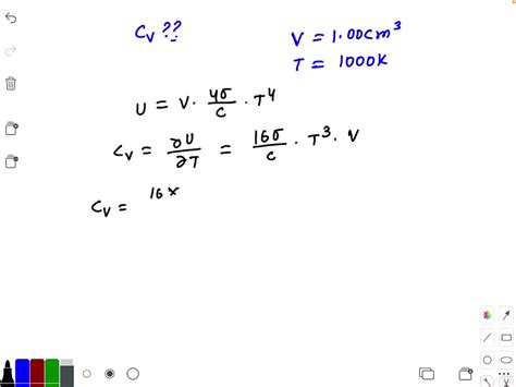 Find the specific heat at constant volume of 1.00 cm^3 of radlation in thermal equilibrium at ...