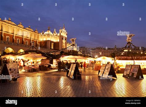 Eastern Europe Poland Krakow Christmas Market Cloth Hall Main Square ...