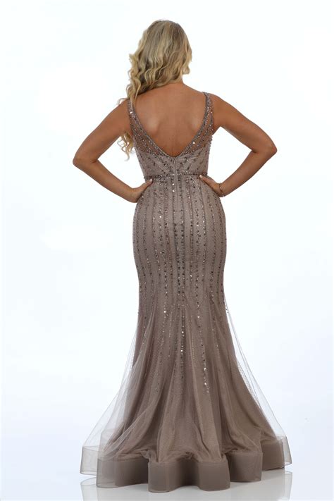 Full length beaded fishtail dress. AF79564 - Catherines of Partick