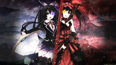 Hình nền : 1920x1080 px, Anime cô gái, Ngày A Live, Tokisaki Kurumi, Yatogami Tohka 1920x1080 ...