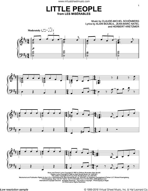 Claude-Michel Schonberg: Little People sheet music for piano solo