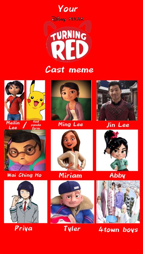 My Turning Red Cast Meme by jacobstout on DeviantArt