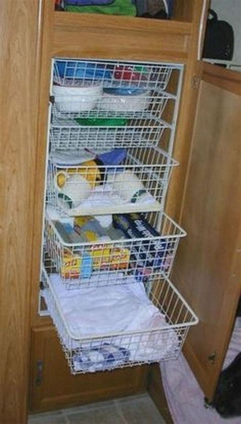 33 Stunning DIY Organizing RV Travel Trailer | Camper storage, Rv storage solutions, Diy rv