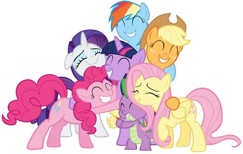 Mane Six and Spike group hug by Tardifice on DeviantArt