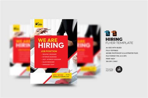 Hiring Flyer Template Graphic by Aam360 · Creative Fabrica