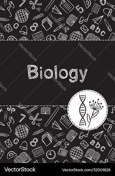 Cover for a school notebook or biology textbook Vector Image