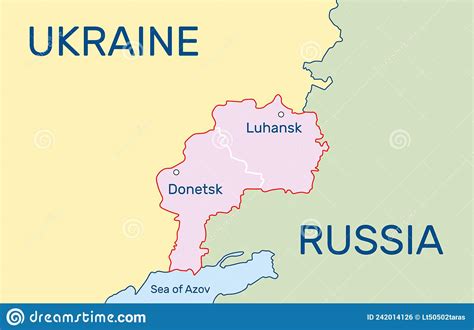 Donetsk And Luhansk Map. Regions In Eastern Ukraine. Detailed Vector ...