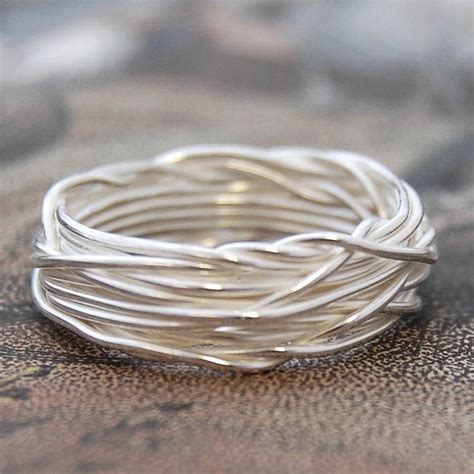 Sterling Silver Interwoven Wire Ring By Otis Jaxon