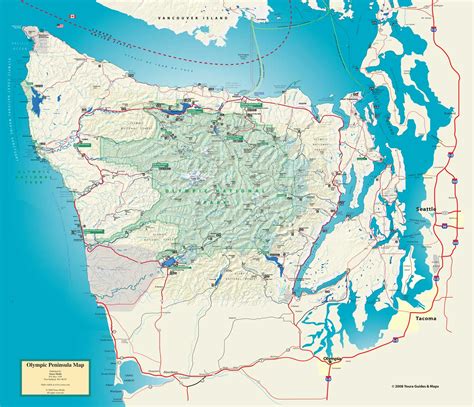 Olympic National Park and Peninsula Map - Olympic National Park WA US • mappery