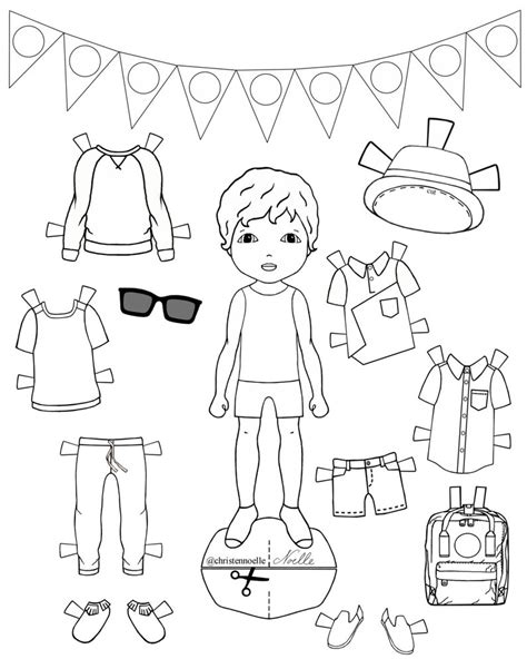 Color Me, Printable Black and White Paper Dolls, Hand Drawn, Clothing ...