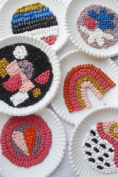 Easy Quarantine Crafts: Bean Mosaic Art for Kids | The Pretty Life Girls