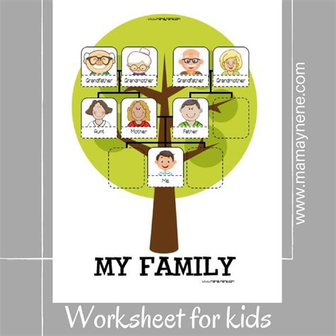 My family tree - worksheet for kids | Mamá y nené - Maternidad y recursos educativos