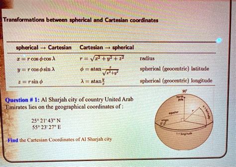 SOLVED: Transformations between spherical and Cartesian coordinates ...