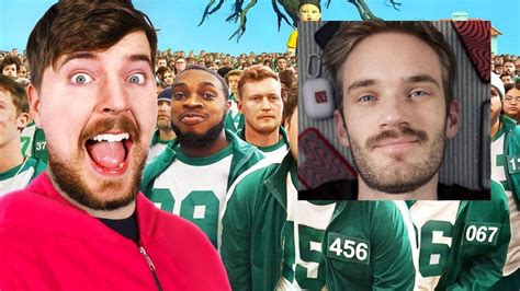 PewDiePie's latest thumbnail inspired by MrBeast Squid Game has Twitter ...