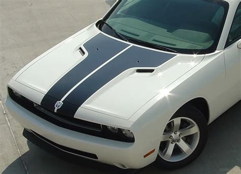 2008-2014 Dodge Challenger Hood Stripes Split Decals Vinyl Graphics ...