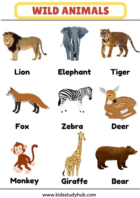 Wild Animals Charts and Worksheets