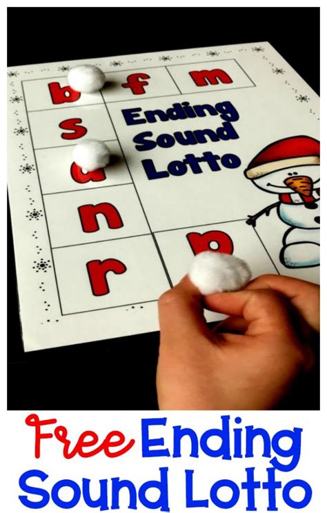 Kindergarten Ending Sound Game – Lotto Freebie