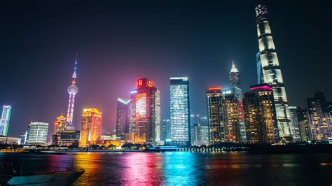 Lujiazui Skyline Lights - backiee