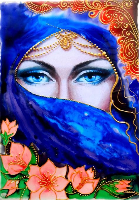 GLASS PAINTING OF PERSIAN LADY FROM PRINCE OF PERSIA