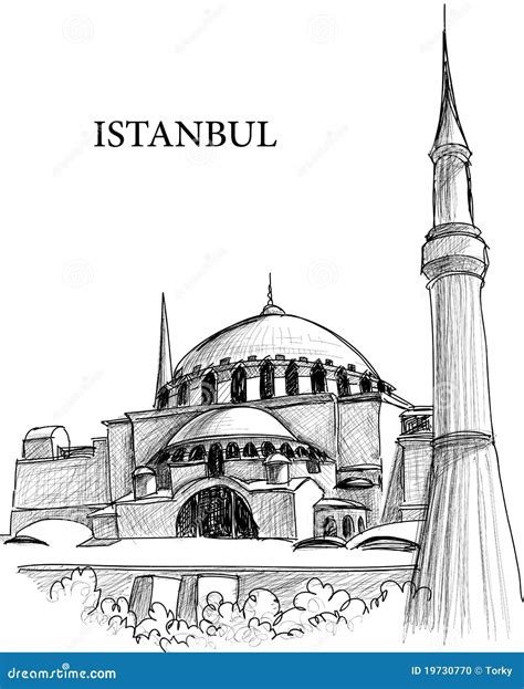 Istanbul St. Sophia Cathedral Sketch Stock Vector - Illustration of ...