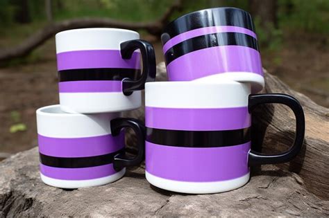 Premium Photo | Set of Mugs in Asexual Pride Flag Colors