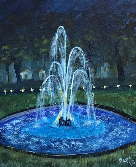 Acrylic painting - Water fountain | Fountain, Water fountain, Outdoor