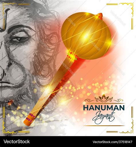 Concept hanuman jayanti with gada weapon Vector Image