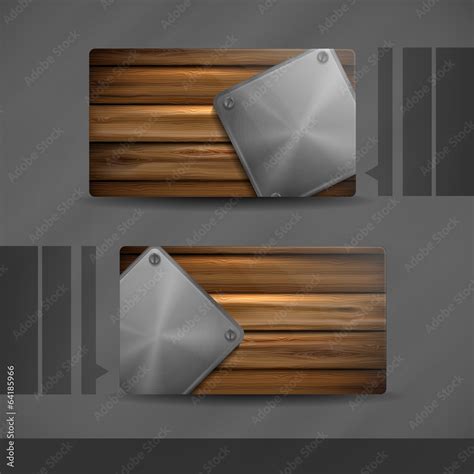 Business Card Design With Wood Texture. Stock Vector | Adobe Stock