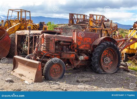 Vintage old bulldozers stock image. Image of agriculture - 63516441