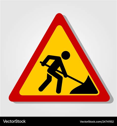 Road work ahead sign Royalty Free Vector Image