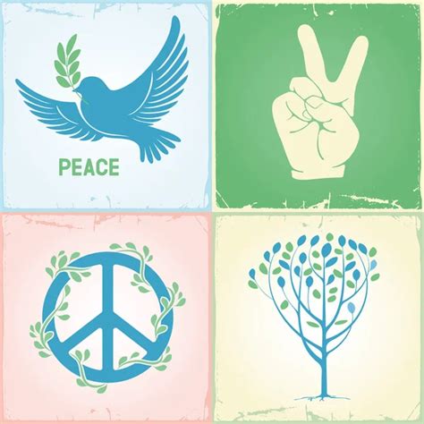 Set of peace symbols — Stock Vector © Pazhyna #47739895