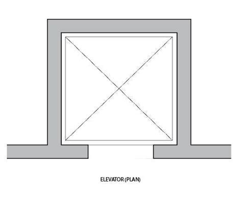 elevators should have walls and can be notated as shown | Cards, Letters, Symbols