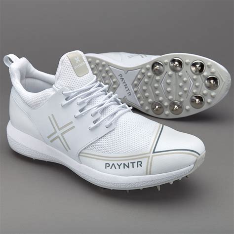 Payntr X Junior Cricket Shoe - White - Boys Shoes - Spikes