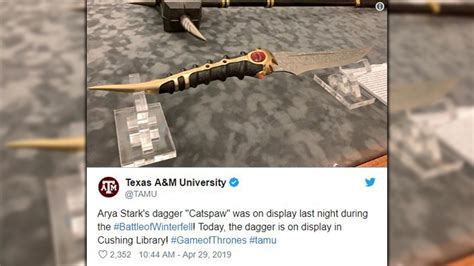 You can see Arya Stark's 'Catspaw' dagger at Texas A&M University | kvue.com