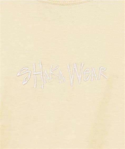 Shaka Wear Embroidered Logo Garment Dye Cream T-Shirt