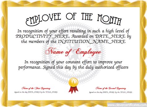 Employee of the Month Certificate Designer | Free certificate templates, Certificate templates ...