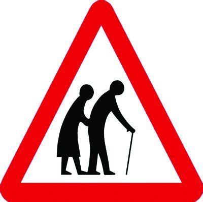 Elderly People Crossing Triangle Symbol Traffic Signs | Seton