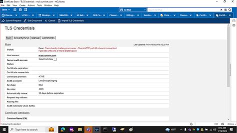 HCL Domino 12 and ACME TLS - Help - Let's Encrypt Community Support