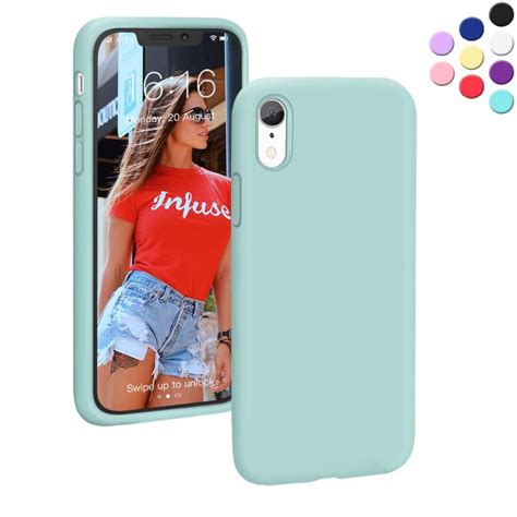 iPhone XR Silicone Case - {Shock-Absorbent; Bumper Soft TPU Cover Case ...