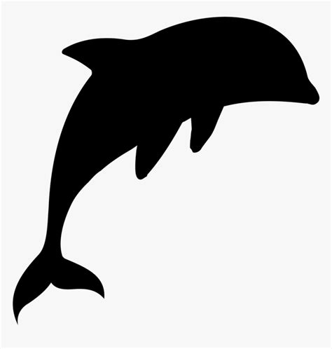 Transparent Dolphin Black And White Clipart - Easy Silhouettes Of Animals, HD Png Download - kindpng