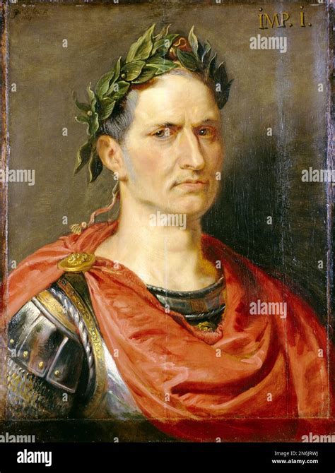 Gaius Julius Caesar, (100BC-44BC), Roman General and Dictator, portrait painting in oil on wood ...