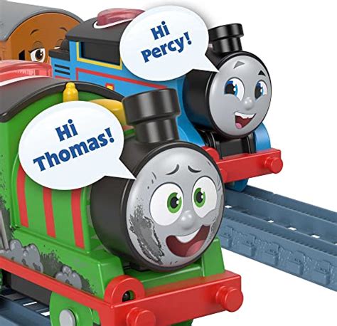 Thomas & Friends Motorized Talking Percy Engine with Harold Helicopter, Battery-Powered Toy ...