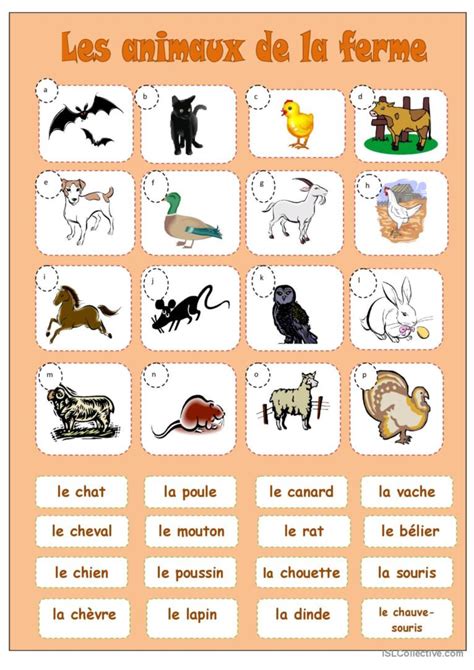 ANIMAUX DE LA FERME: Français FLE fiches pedagogiques pdf & doc