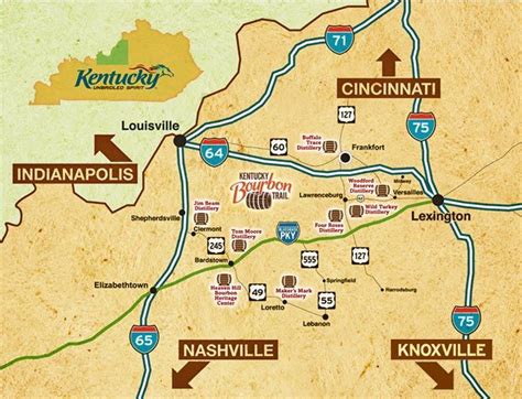 KY Bourbon Trail Distillery Maps | Kentucky bourbon trail, Bourbon ...