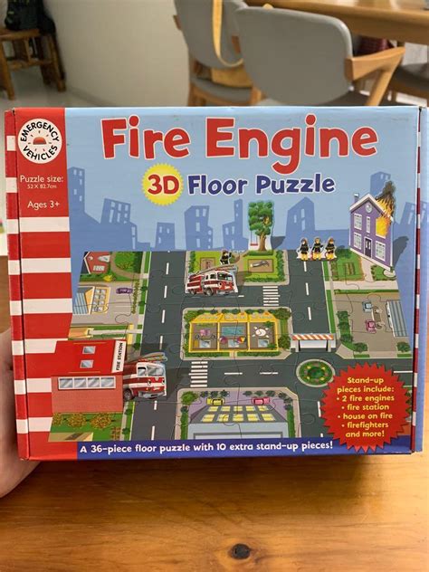 Fire Engine 3D Floor Puzzle, Hobbies & Toys, Toys & Games on Carousell