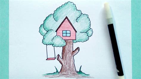 Sketch Easy Simple Tree House Drawing - Insight from Leticia