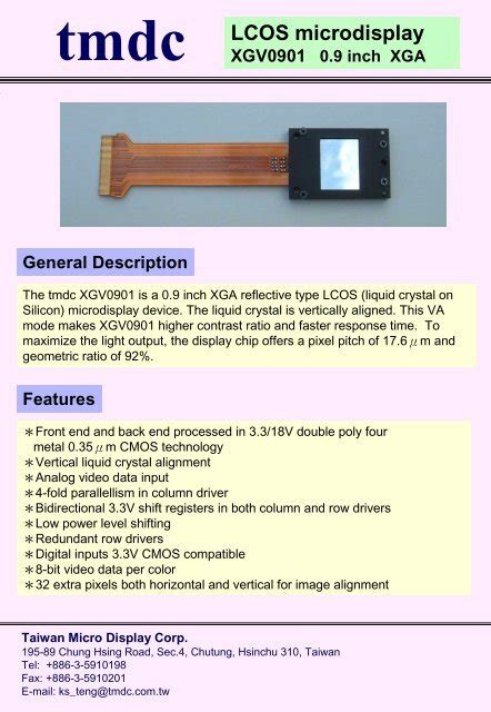 tmdc LCOS microdisplay